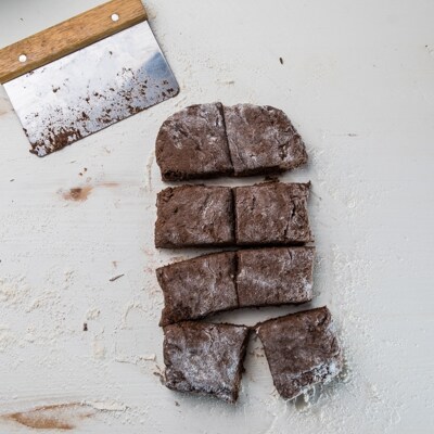 Step 4 - Dough cut into pieces